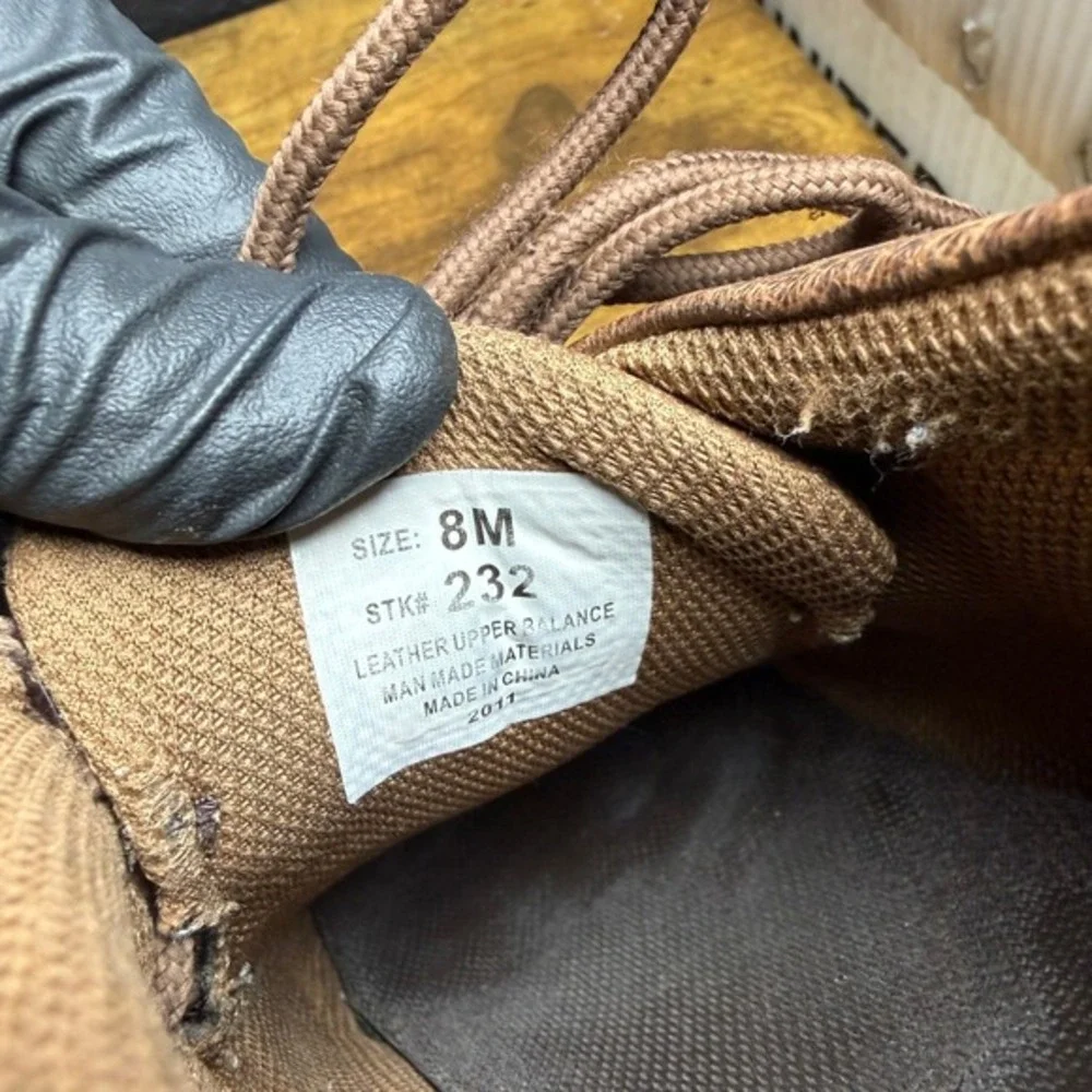 Justin STK# 232 Brown Leather Moc Toe Chukka Work Boots Mens Size‎ 8M